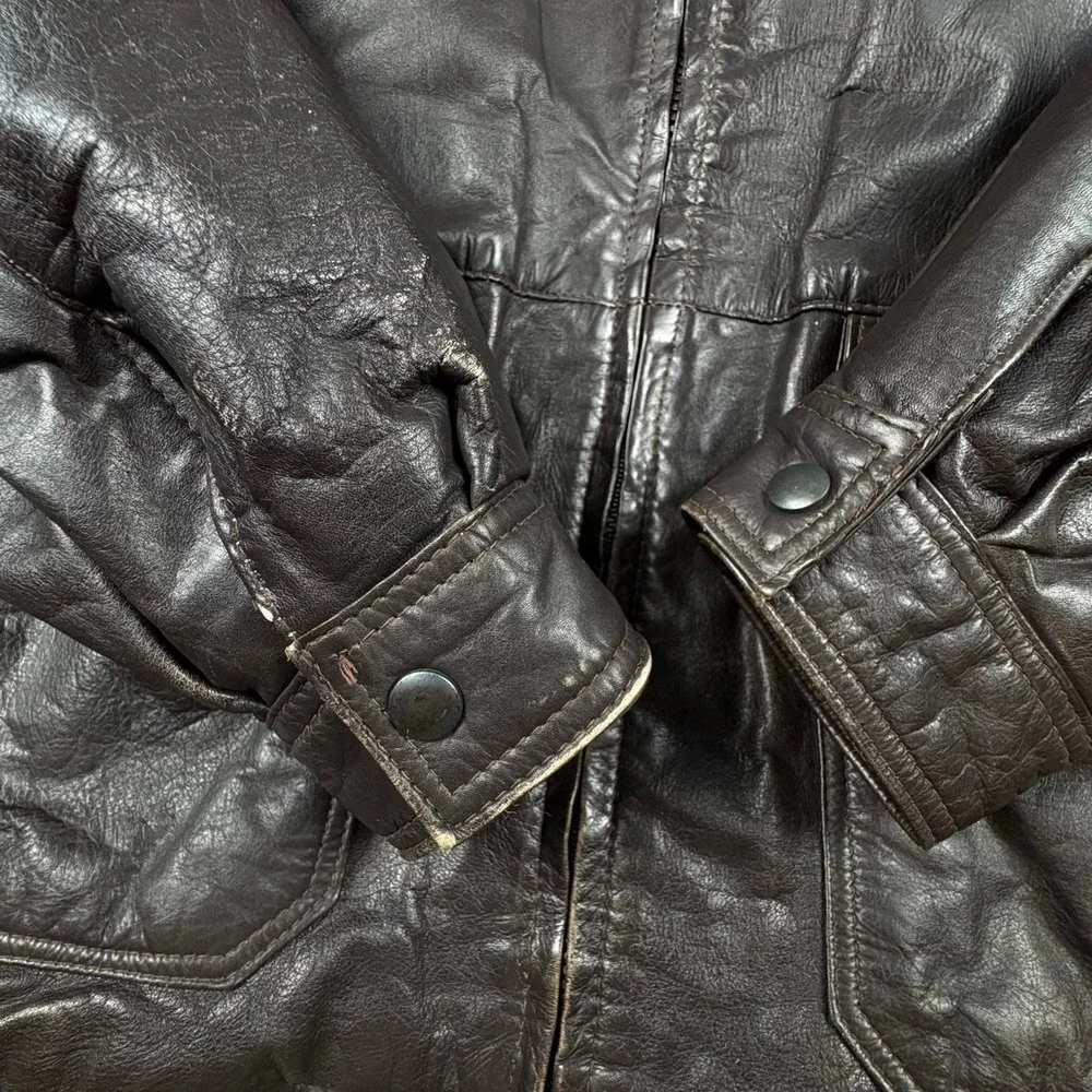 VTG. Nimbus Gant Leather Jacket Men 42 Brown Bomber Flight‎ Heritage Retro RARE